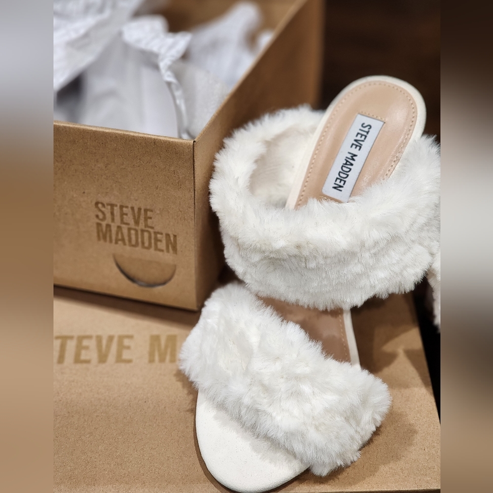 Steve Madden fuzzy stiletto, sz 9